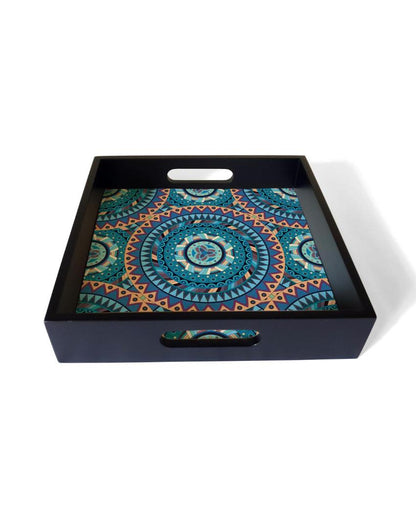 Sophisticated Mandala Design Multicolor Serving Tray