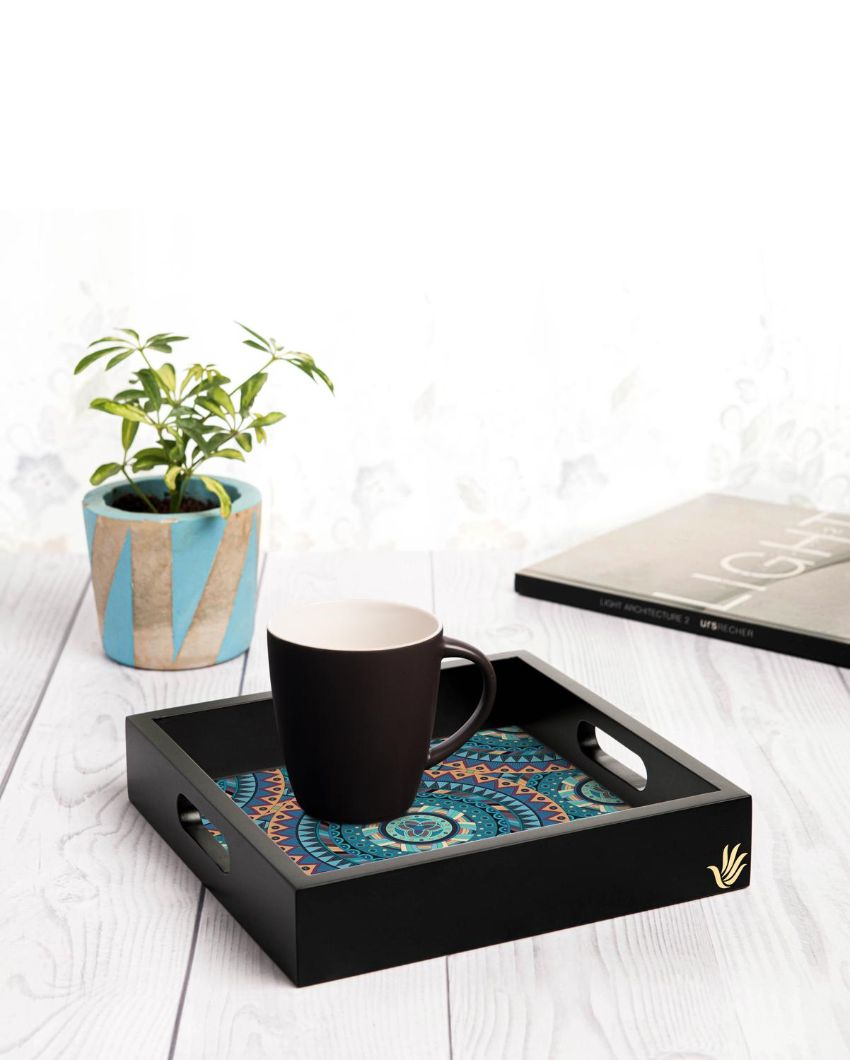 Sophisticated Mandala Design Multicolor Serving Tray