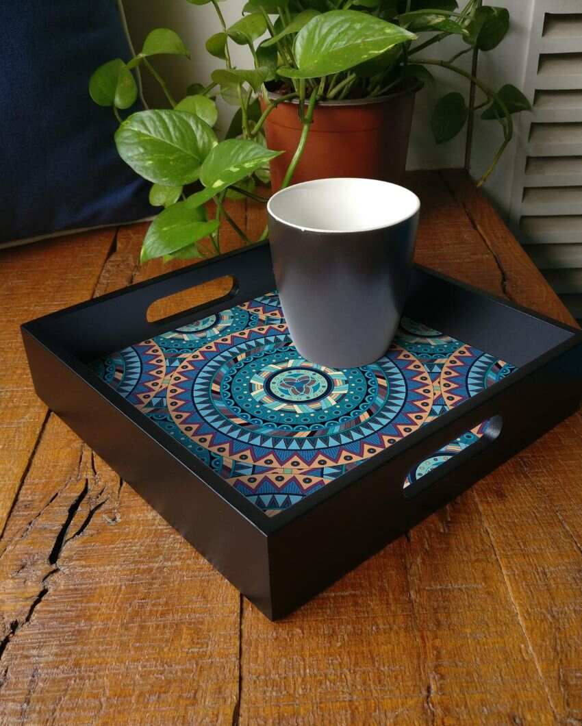 Sophisticated Mandala Design Multicolor Serving Tray