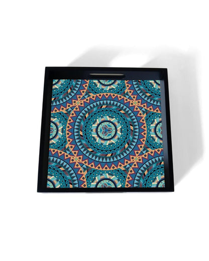 Sophisticated Mandala Design Multicolor Serving Tray