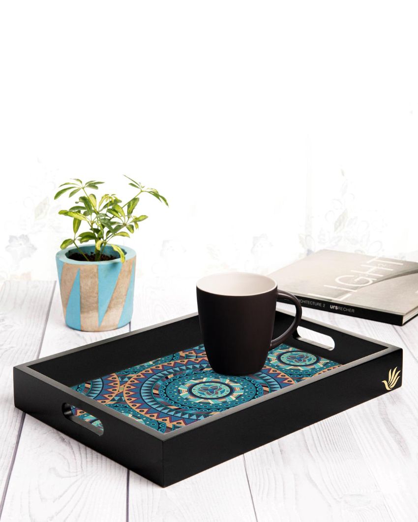 Sophisticated Mandala Design Multicolor Serving Tray