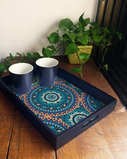 Sophisticated Mandala Design Multicolor Serving Tray