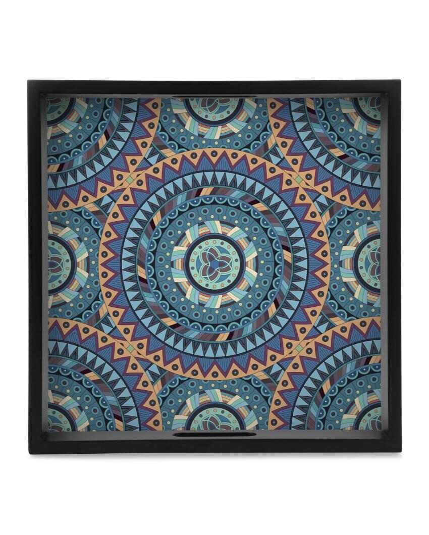 Sophisticated Mandala Design Multicolor Serving Tray