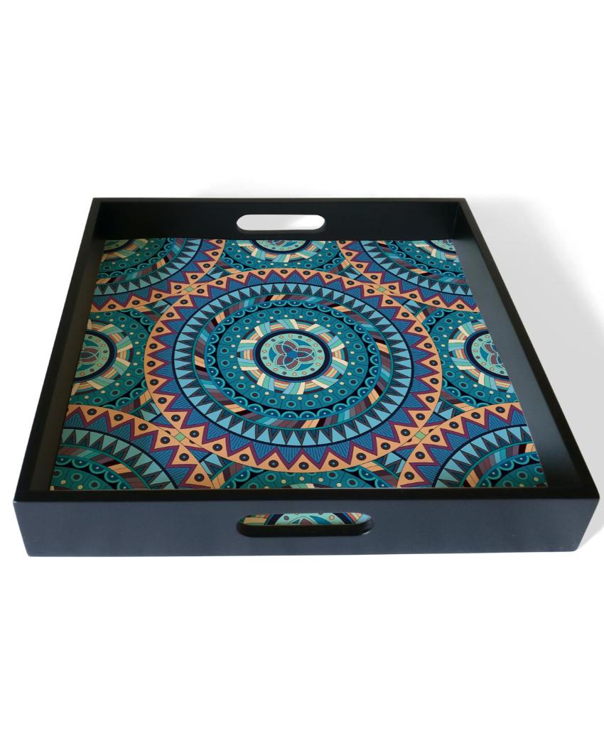 Sophisticated Mandala Design Multicolor Serving Tray