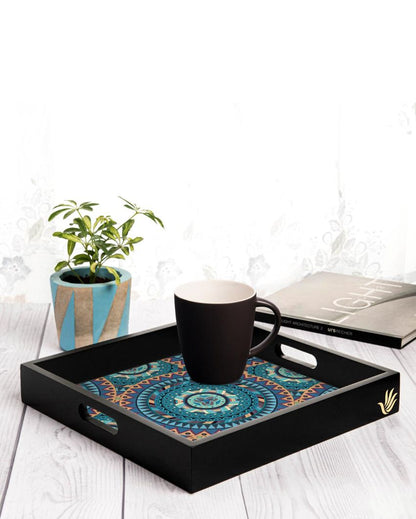 Sophisticated Mandala Design Multicolor Serving Tray