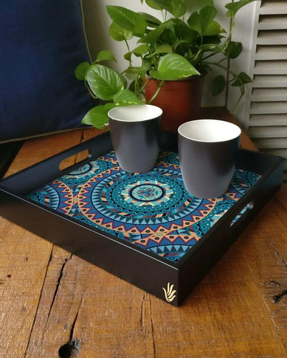 Sophisticated Mandala Design Multicolor Serving Tray