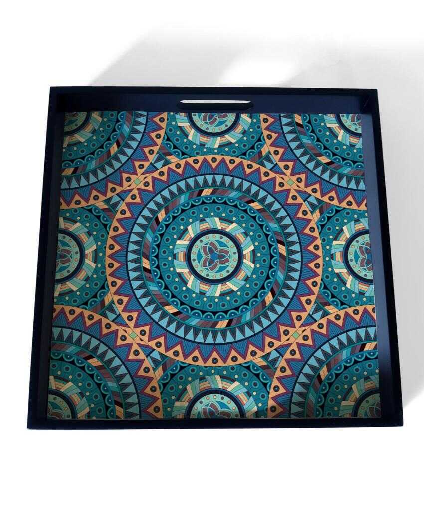 Sophisticated Mandala Design Multicolor Serving Tray