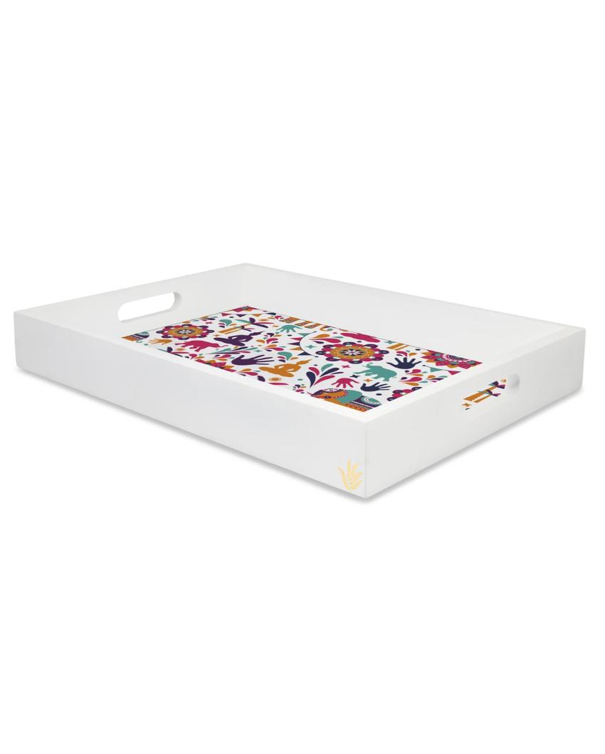 Traditional India Design Multicolor Serving Tray