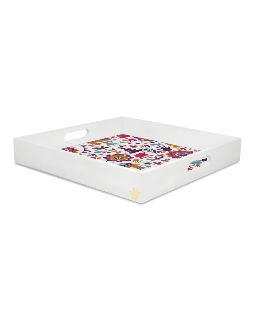 Traditional India Design Multicolor Serving Tray