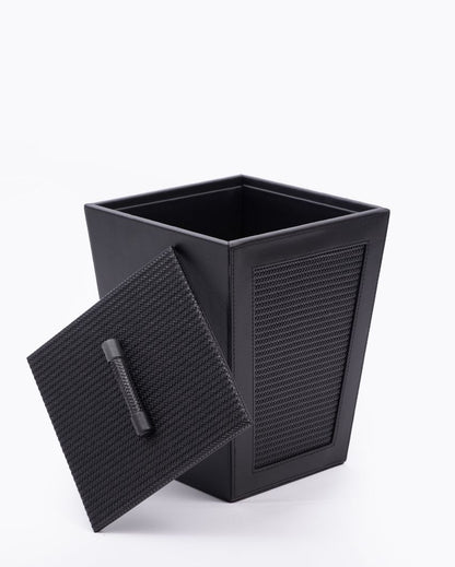 Braided Vegan Leather Dustbin | 8 x 8 x 10 inches