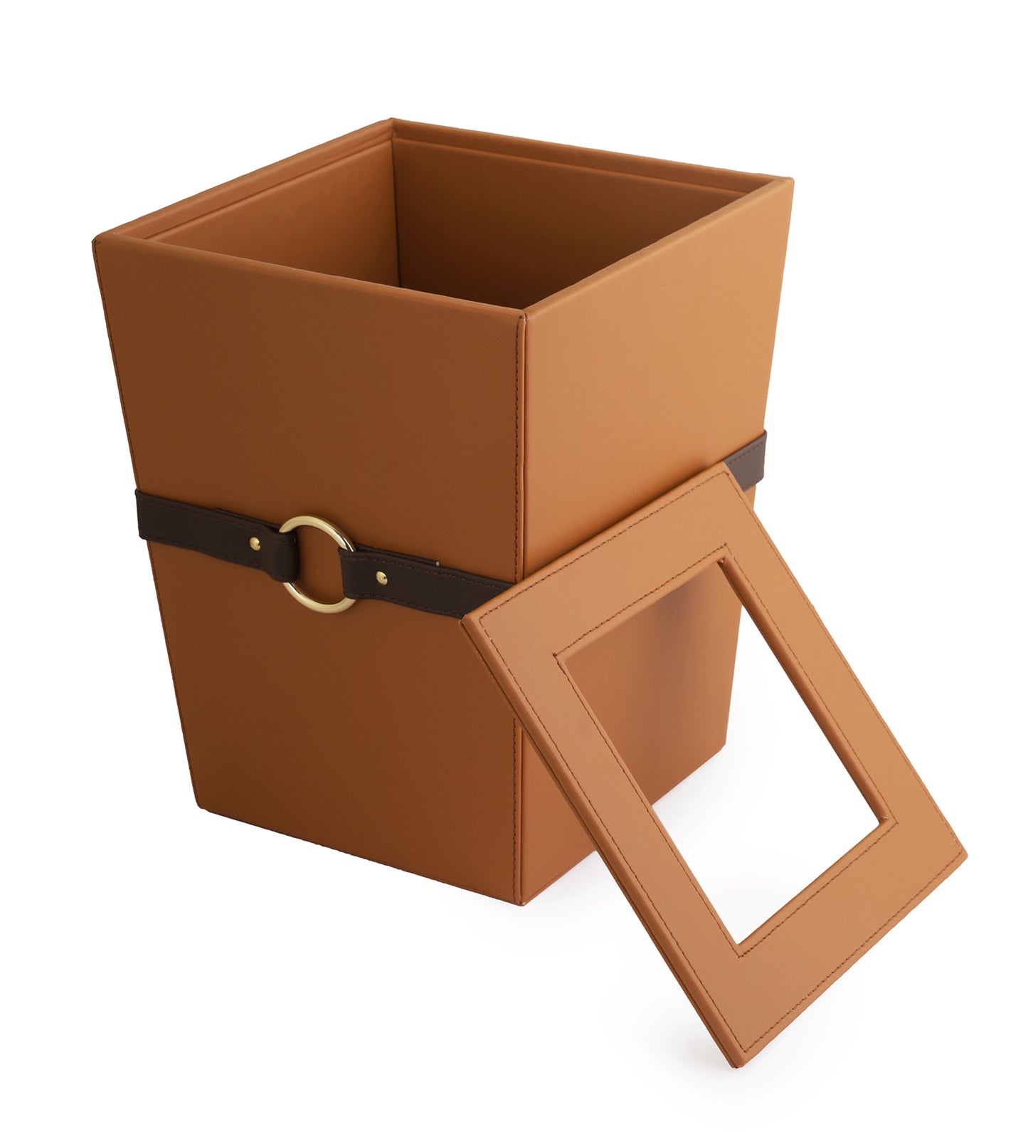 Banded Vegan Leather Dustbin