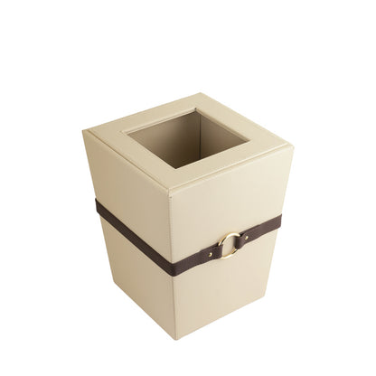 Banded Dustbin Beige