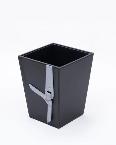 Looped Design Vegan Leather Dustbin | 8 x 8 x 10 inches