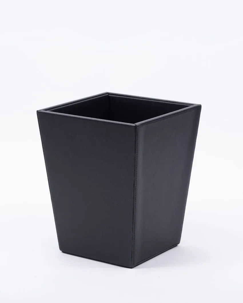 Looped Design Vegan Leather Dustbin | 8 x 8 x 10 inches