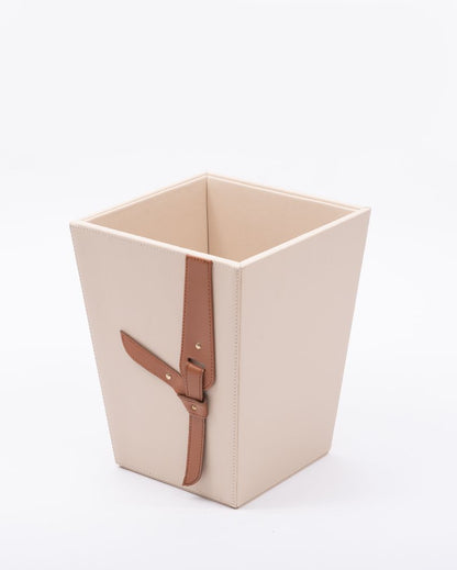 Looped Design Vegan Leather Dustbin | 8 x 8 x 10 inches