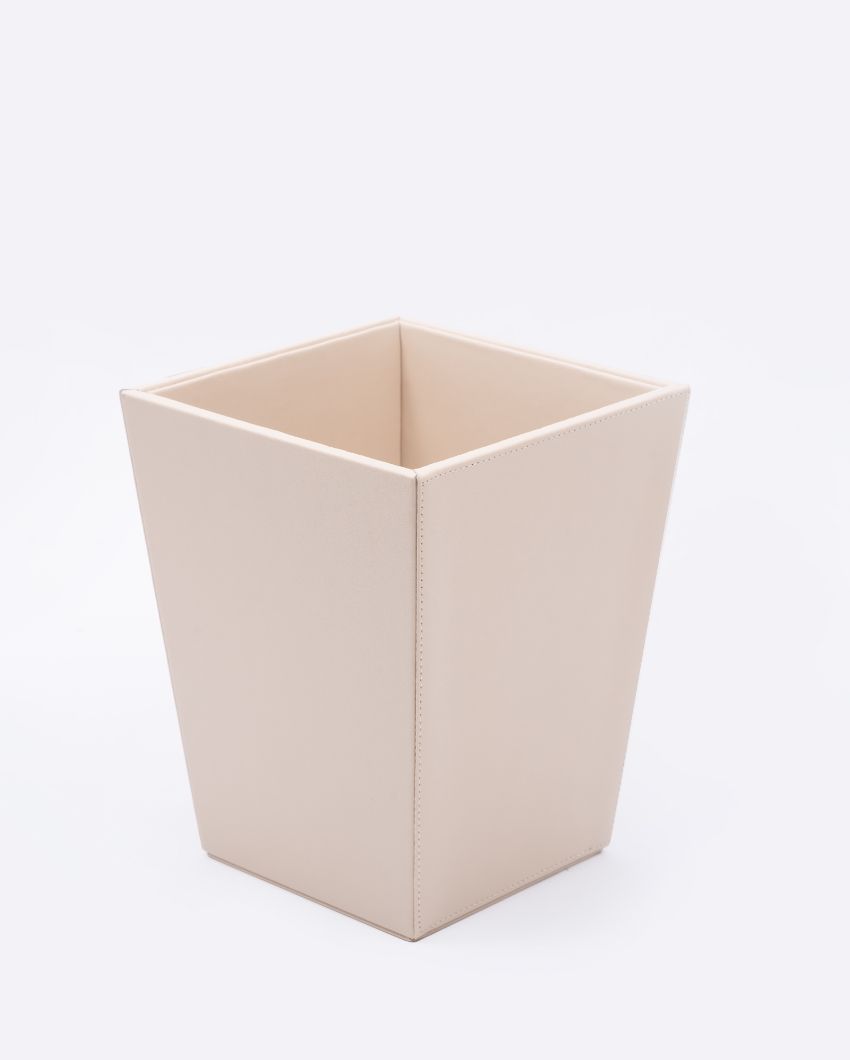 Looped Design Vegan Leather Dustbin | 8 x 8 x 10 inches