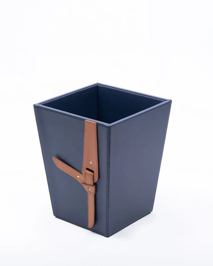 Looped Design Vegan Leather Dustbin | 8 x 8 x 10 inches