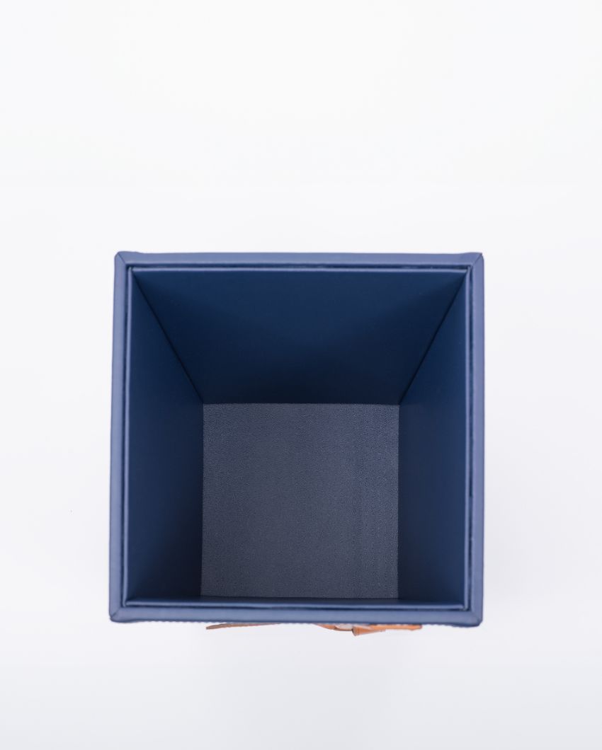 Looped Design Vegan Leather Dustbin | 8 x 8 x 10 inches