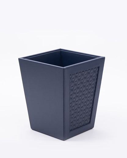 Star Weave Design Vegan Leather Dustbin | 8 x 8 x 10 inches