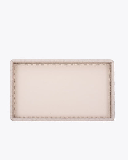 Star Weave Design Napkin Vegan Leather Tray | 12 x 7 x 2 inches