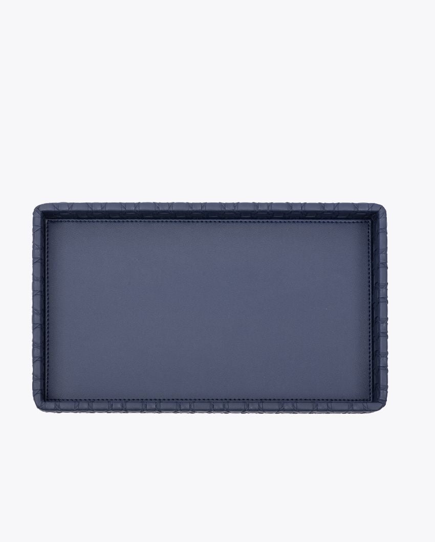 Star Weave Design Napkin Vegan Leather Tray | 12 x 7 x 2 inches