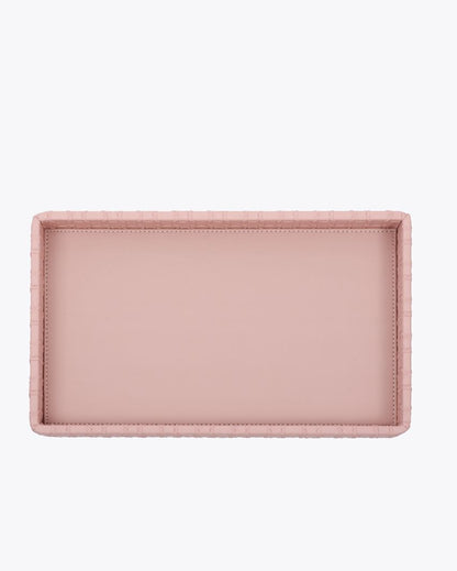 Star Weave Design Napkin Vegan Leather Tray | 12 x 7 x 2 inches