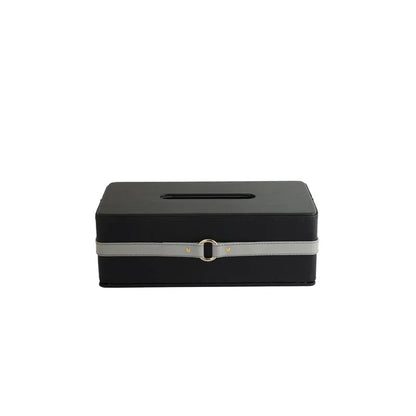 Banded Tissue Box Black