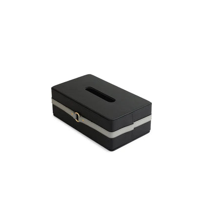 Banded Tissue Box Black