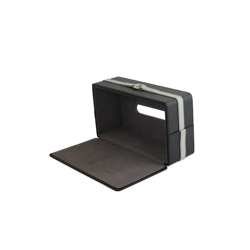 Banded Tissue Box Black