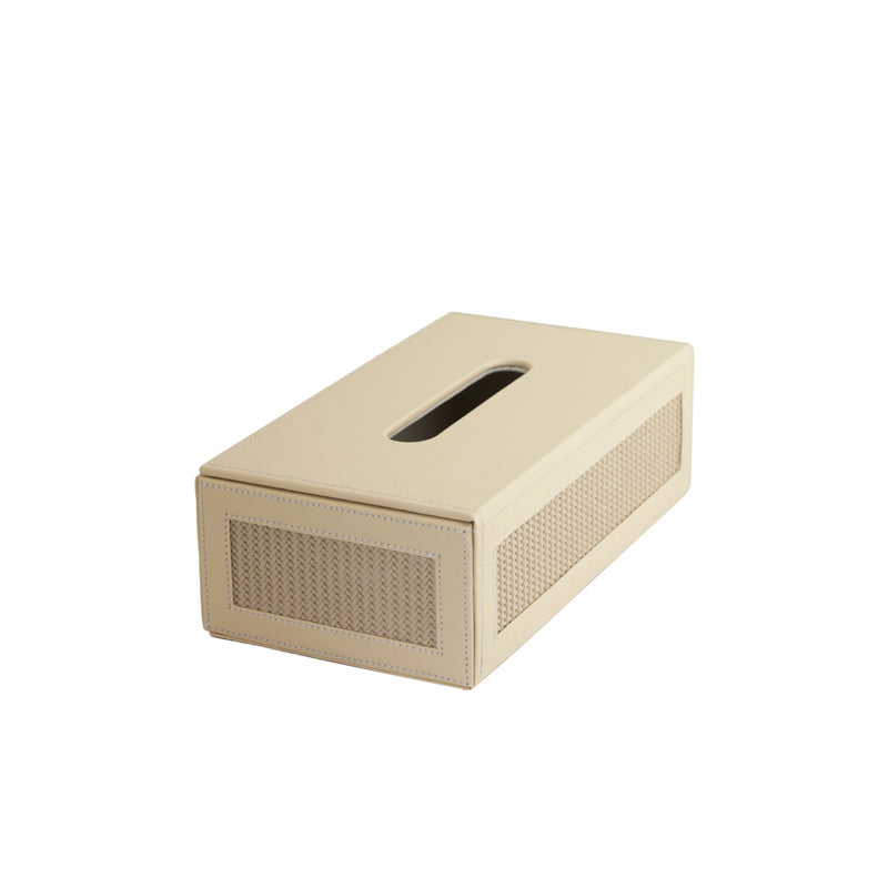 Braided Tissue Box Beige