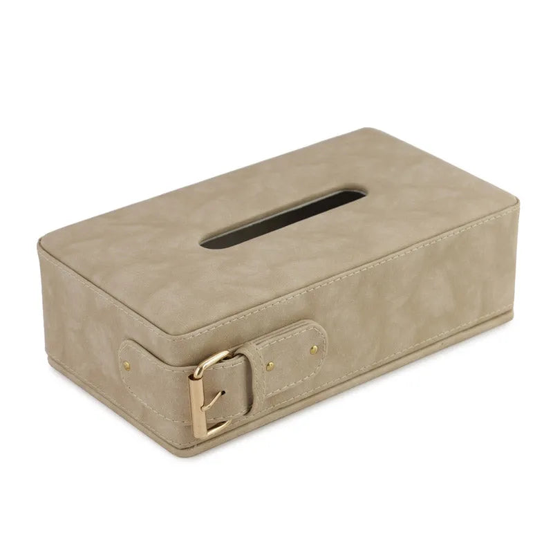 Clasped Tissue Box Beige