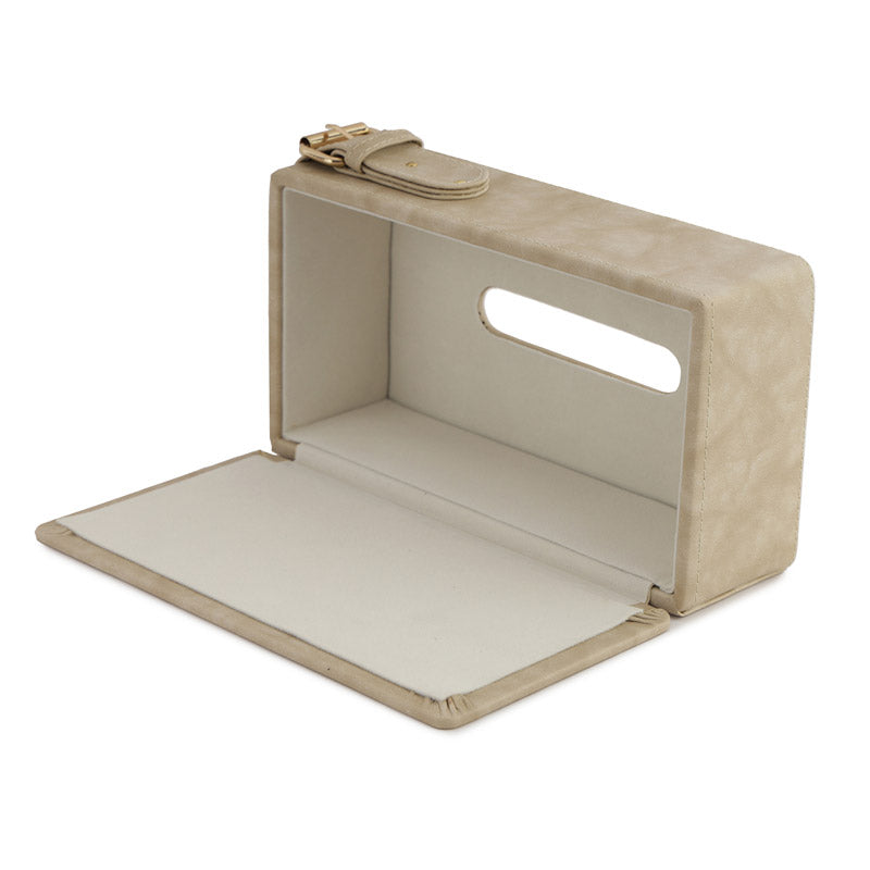 Clasped Tissue Box Beige