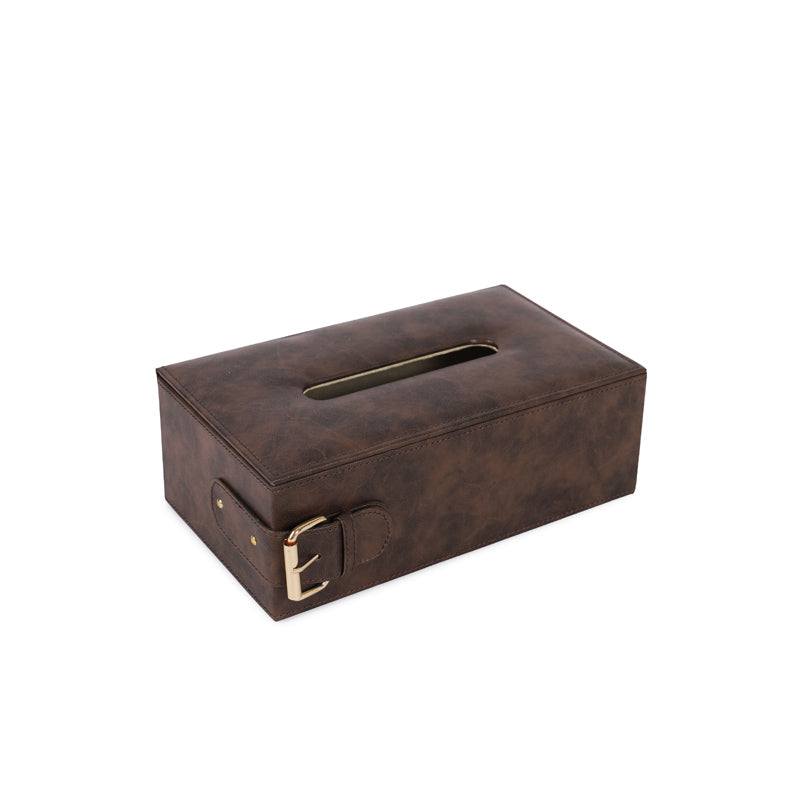 Clasped Tissue Box Brown