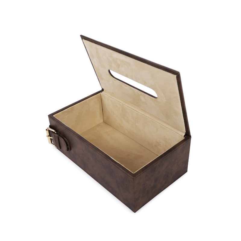 Clasped Tissue Box Brown