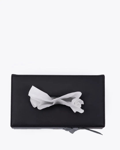 Looped Design Rectangular Vegan Leather Tissue Box | 10 x 5 x 3 inches