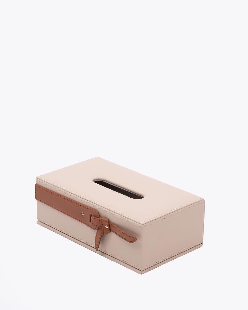 Looped Design Rectangular Vegan Leather Tissue Box | 10 x 5 x 3 inches