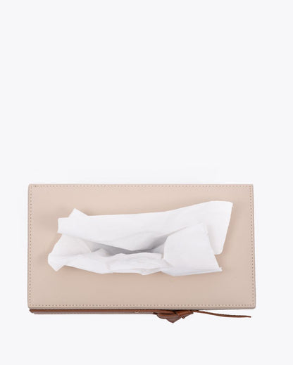 Looped Design Rectangular Vegan Leather Tissue Box | 10 x 5 x 3 inches