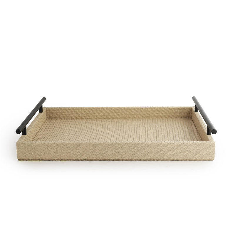 Beige Interlaced Tray 18 Inches