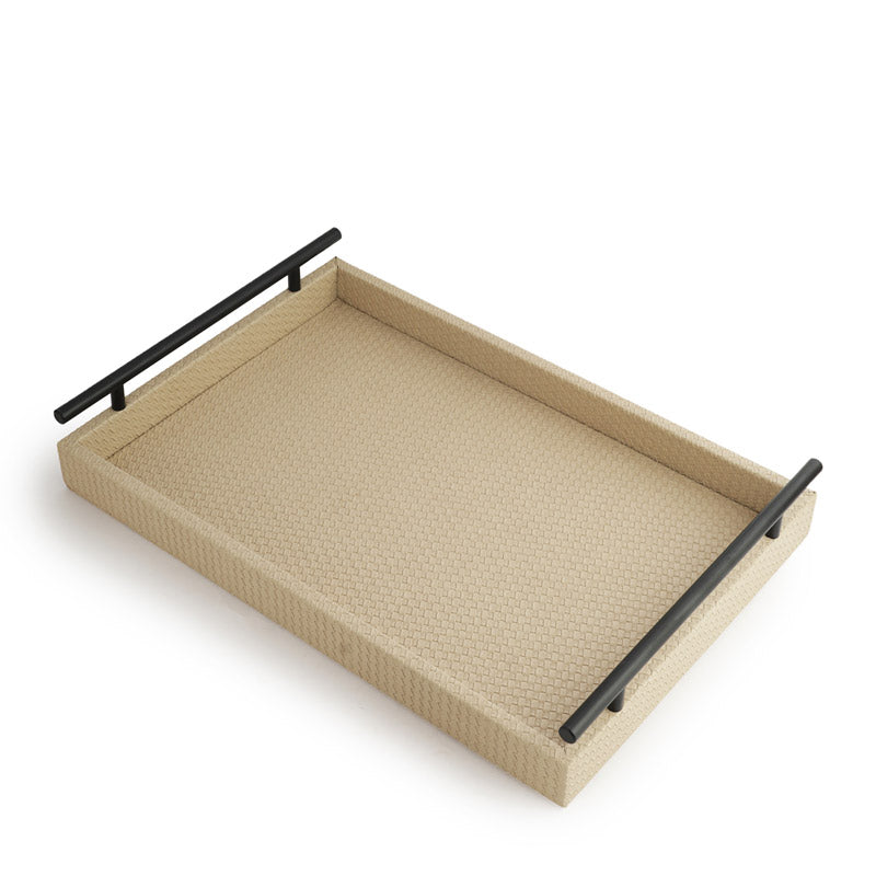 Beige Interlaced Tray 18 Inches