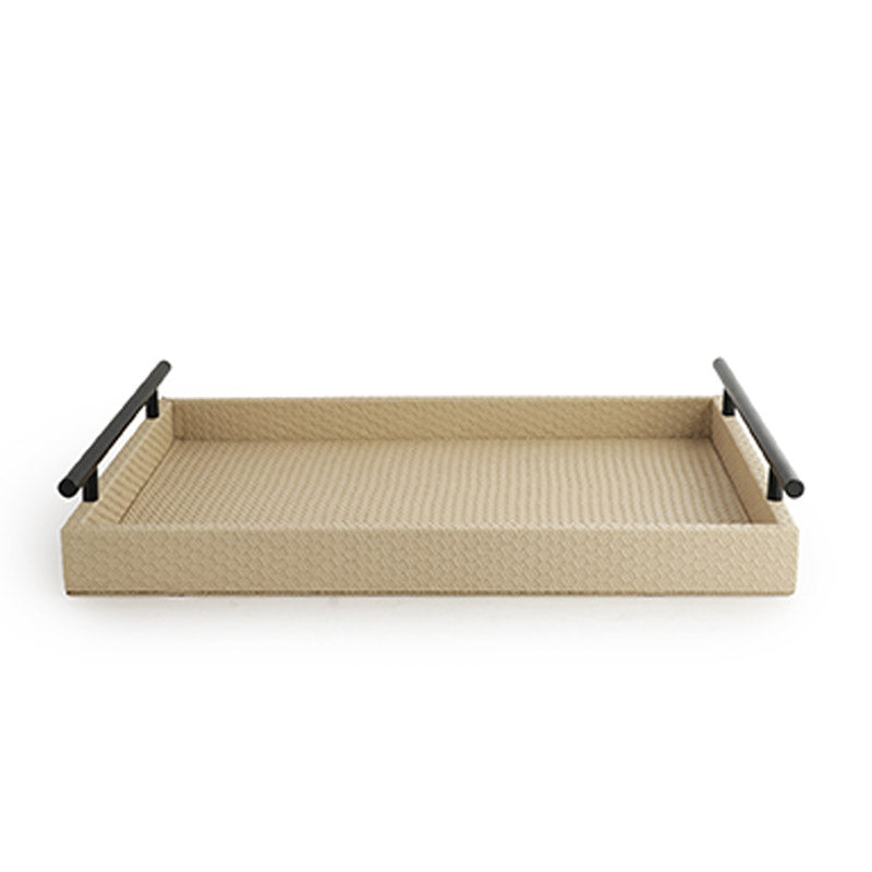 Beige Interlaced Tray 15 Inches