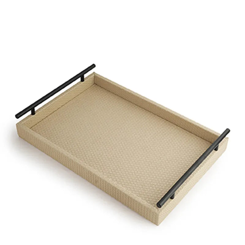 Beige Interlaced Tray 15 Inches