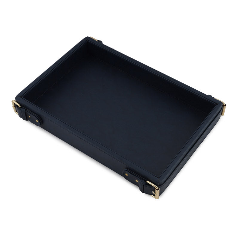 Navy Blue Clasped Tray 18 Inches