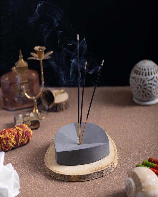 Elegant Minimalist Style Trirc Concrete Incense Stick Holder | 5 x 5 x 1 inches