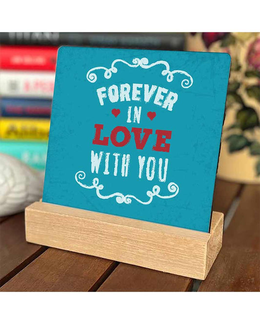 Forever In Love Wooden Table Decor Showpiece Valentine Day