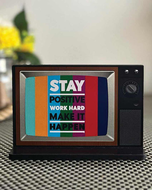 Stay Positive Wooden Table Decor