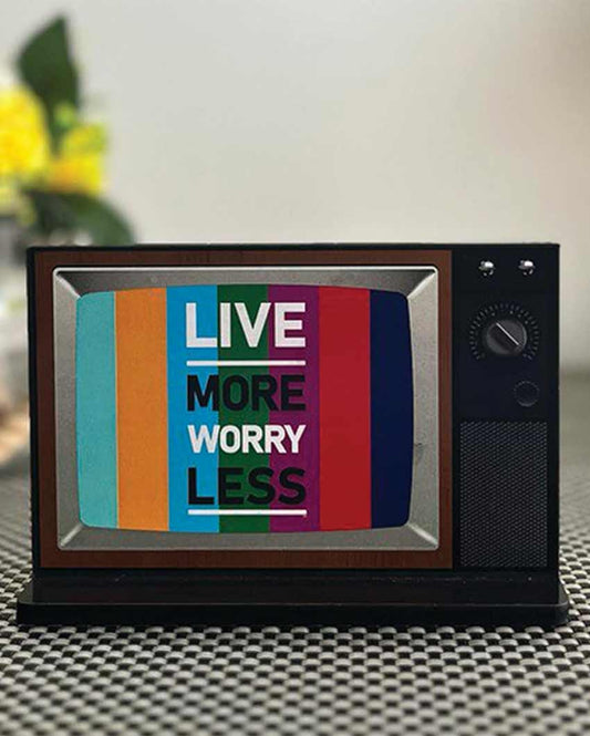 Live More Worry Less Wooden Table Décor