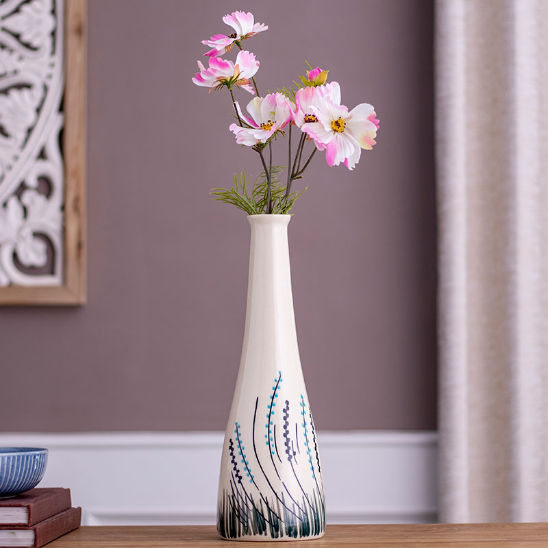 Grass Design Ceramic Handcrafted Flower vase Default Title