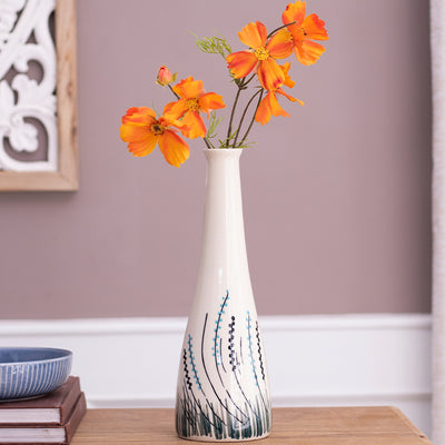 Grass Design Ceramic Handcrafted Flower vase Default Title