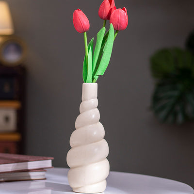 Decorative Ceramic Handcrafted Flower vase White
