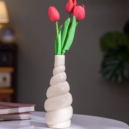 Decorative Ceramic Handcrafted Flower vase White